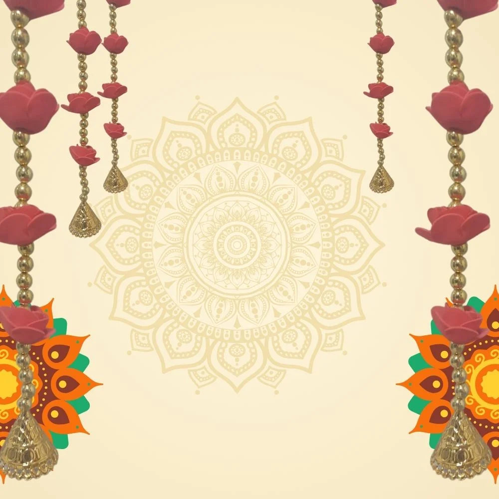 7 Ft Golden & Red Flower Lenta