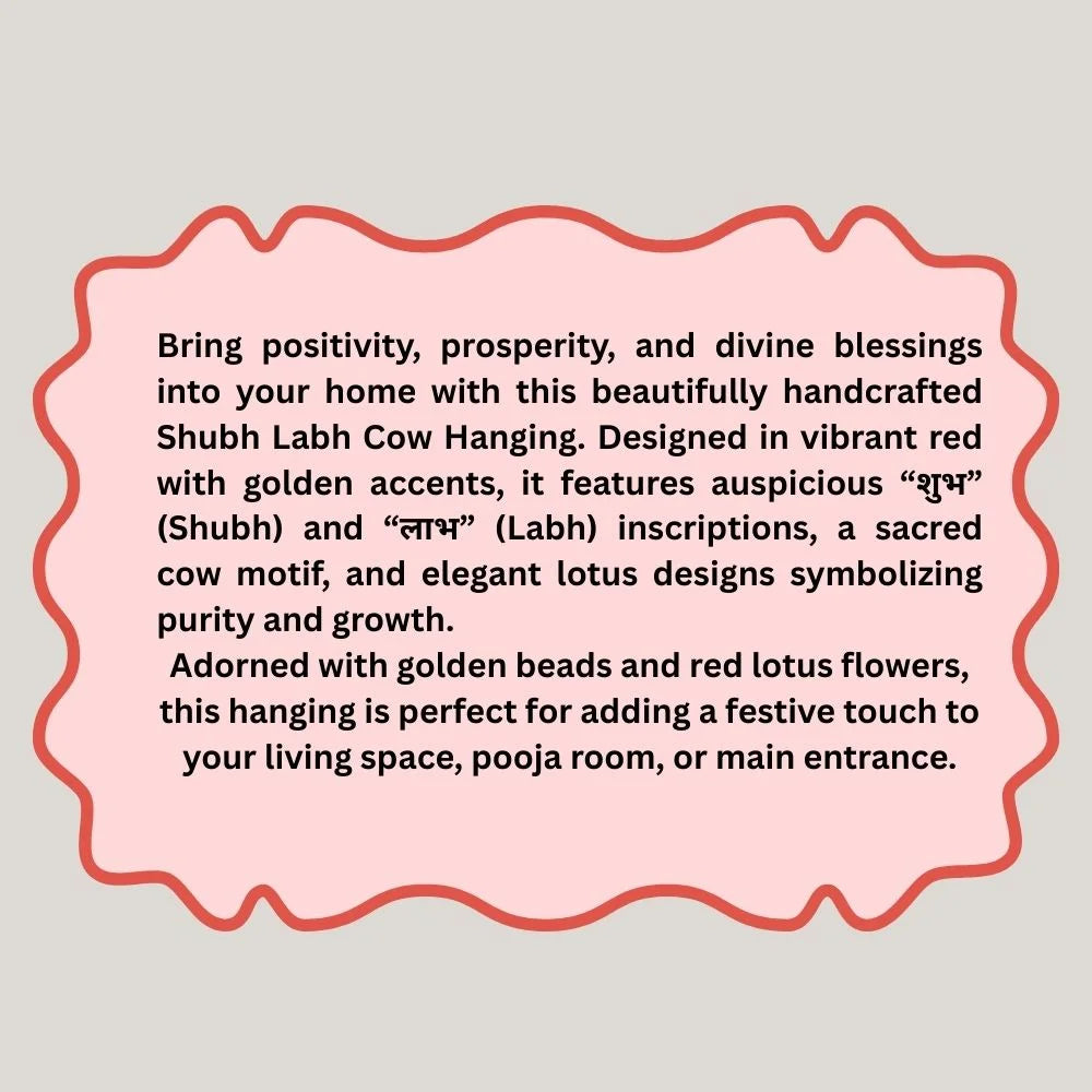 Shubh Labh Cow Hanging – Decorative Wall Hanging