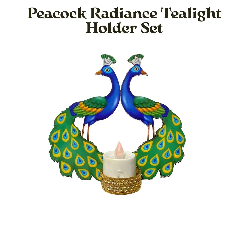 Twin Peacock Candle Holder