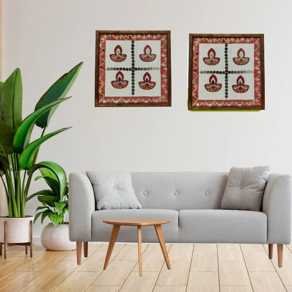 Handcrafted Diya Wall Art for Festive & Spiritual Decor