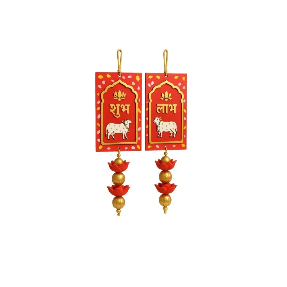 Shubh Labh Cow Hanging – Decorative Wall Hanging