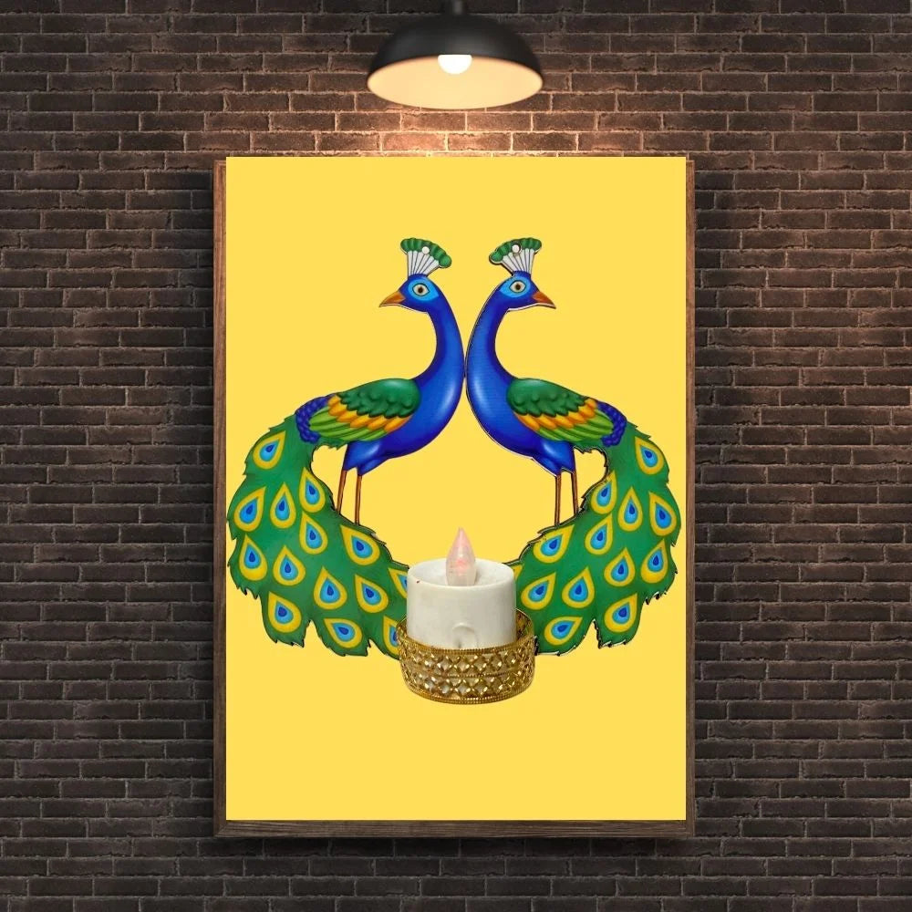 Twin Peacock Candle Holder