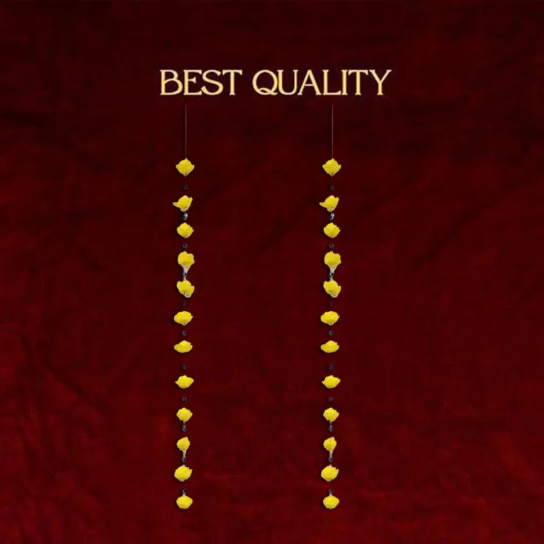 Yellow Foam Flower & Evil Eye Beads Decorative Ladi